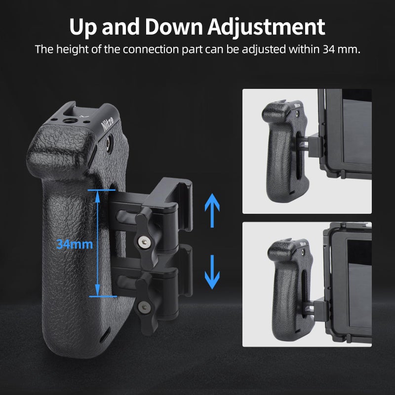 Nitze مقبض جانبي نيتزي ناتو، مقبض جانبي للكاميرا مع مشبك ناتو، مزود بحذاء بارد مدمج وثقب تحديد 1/4"، قابل للتعديل لأعلى/أسفل ويسار/يمين - PA22-H3 - Image 4